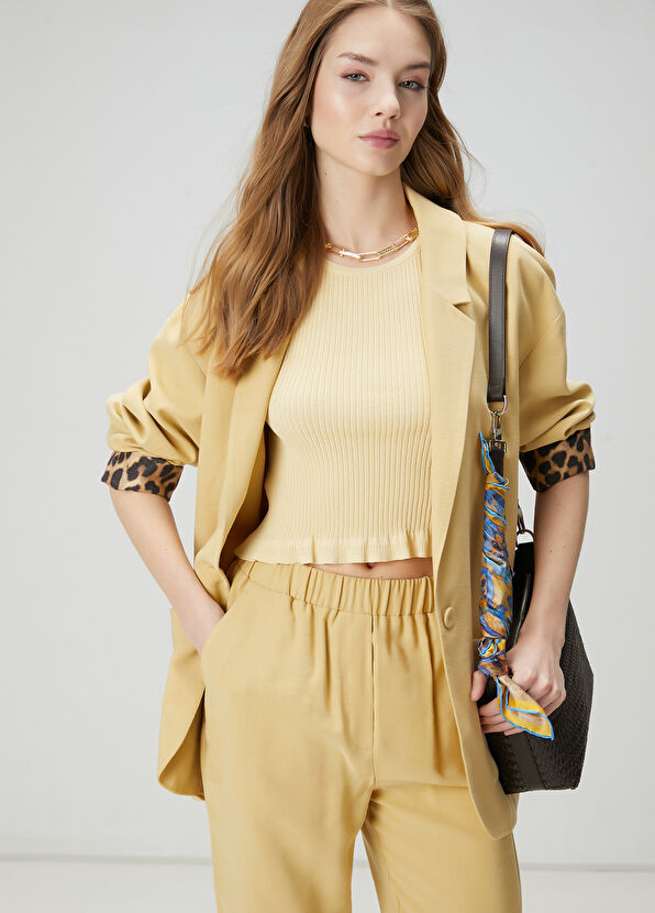 Beymen Club Krem Kol Ucu Leopar Desenli Blazer - 4