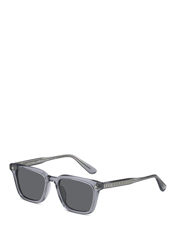 LUNETTERIE GENERALE Architect Grey Crystal Grey Acetate Unisex Sunglasses - 2