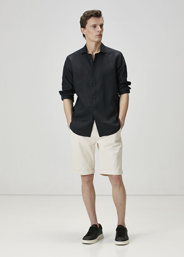 Beymen Club Slim Fit Off-White Shorts - 1