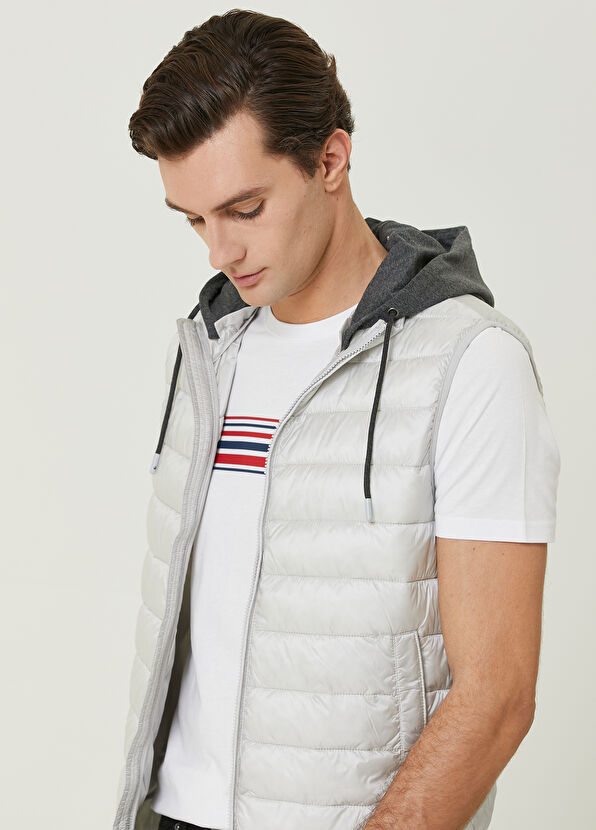 Beymen Club Essential Stone Hooded Fine Padded Vest - 2