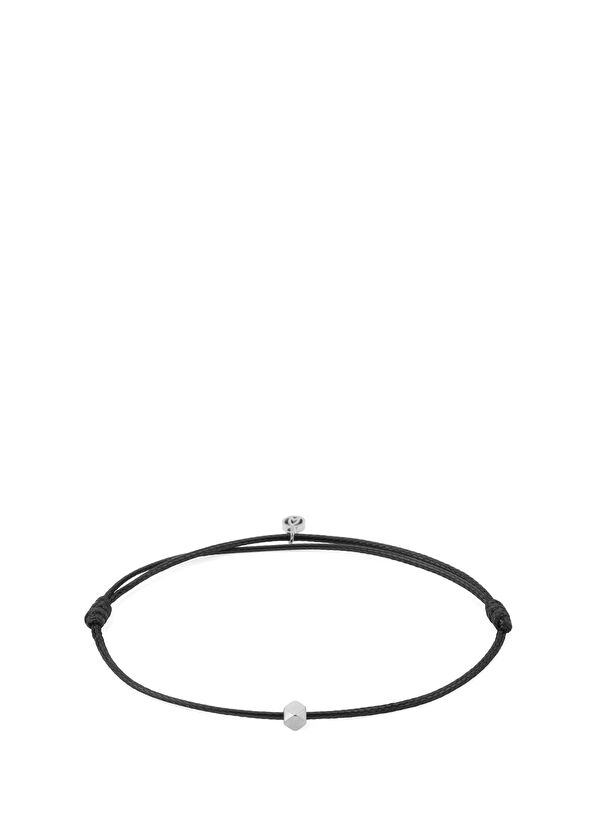 Siyah Şans Gümüş Kaplama Çelik Erkek Bileklik - Görsel 2