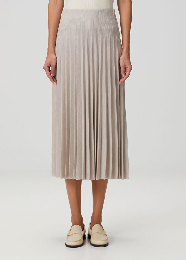 Agnona Cream Midi Wool Knitwear Skirt - 2