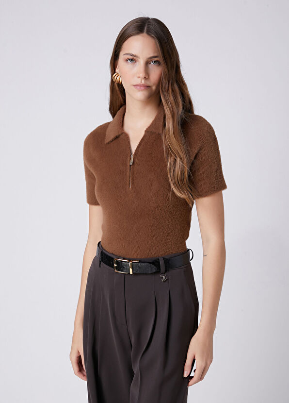 Beymen Club Mink Short Sleeve Polo Knitwear - 4