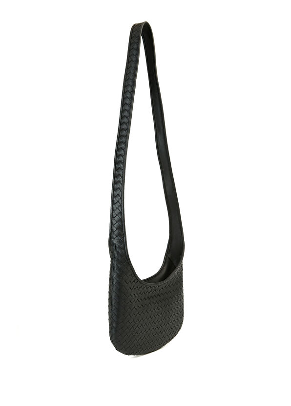 Veneto Small Siyah Erkek Deri Çapraz Çanta - Görsel 4