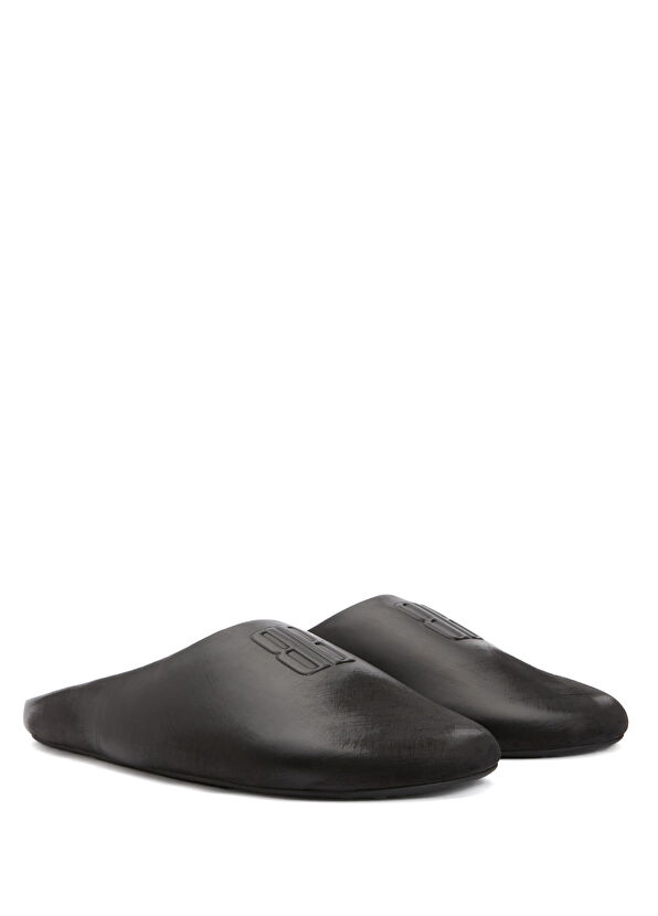 Balenciaga Siyah Erkek Deri Terlik - 2