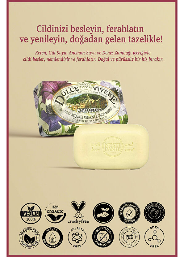 Nesti Dante Dolce Vivere Portofino Vegan Bakım Sabunu 250 gr - 2