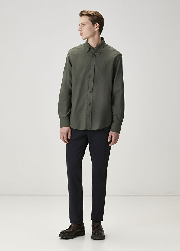 Beymen Club Comfort Fit Khaki Flannel Textured Shirt - 2