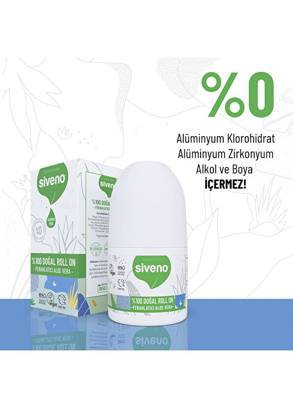 Siveno Natural Whitening Deodorant Herbal Vegan Aloe Vera Roll On 50 ml - 4