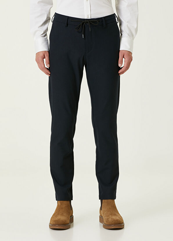 Beymen Club Navy Blue Belted Chino Trousers - 2