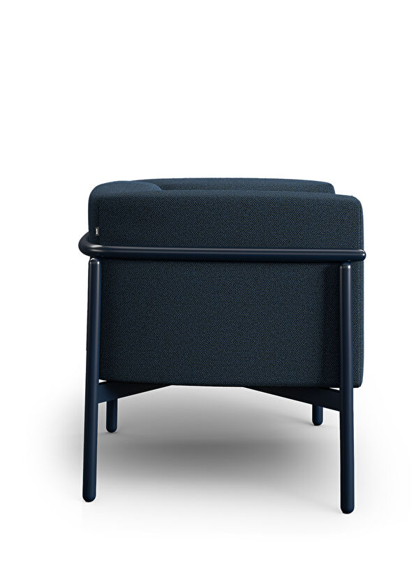 Borbo Bowie Navy Blue Metal Frame Wing Chair - 2
