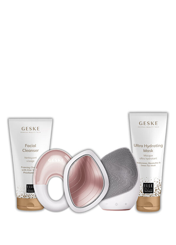 Geske Soğutmalı ve Isıtmalı Led Terapili Yüz Maskesi ve Temizleme 5'li Cilt Bakım Cihazı Seti - 1