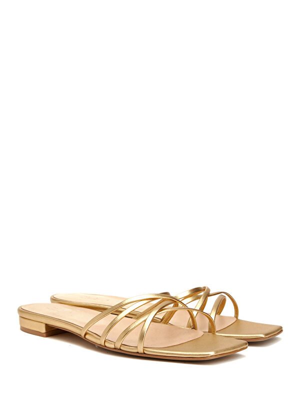 Beymen Club Gold Kadın Deri Terlik - 2