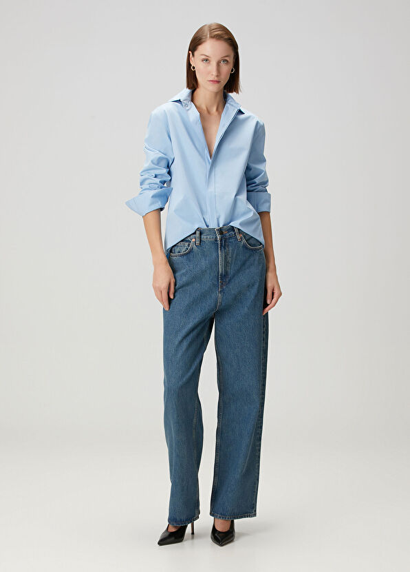 Wardrobe Nyc Blue Wide Leg Jeans - 1