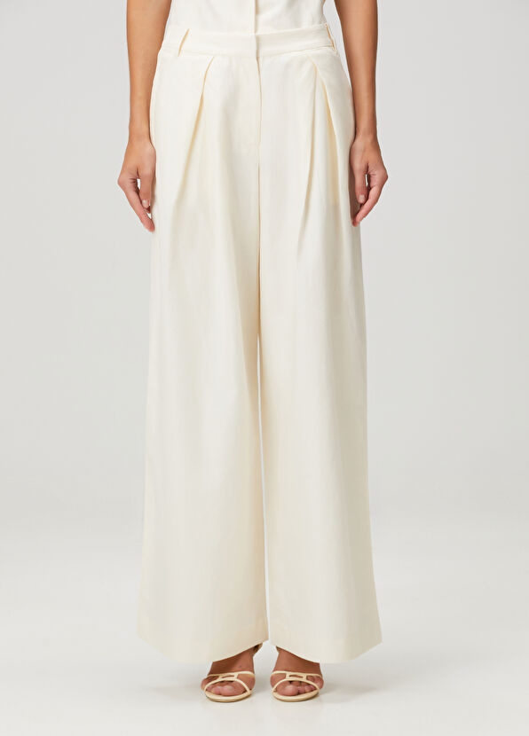 St. Agni Krem Pileli Organik Pamuk Pantolon - 2