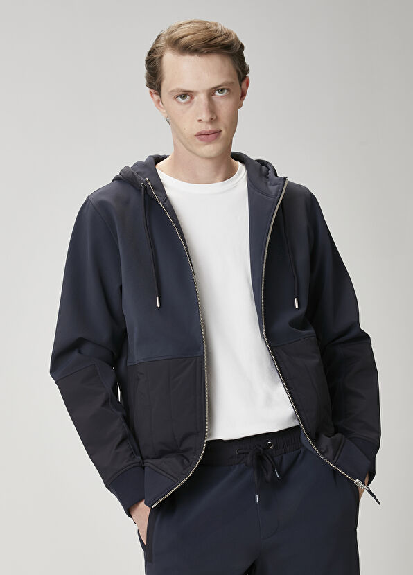 Beymen Club Lacivert Kapüşonlu Hırka - 1