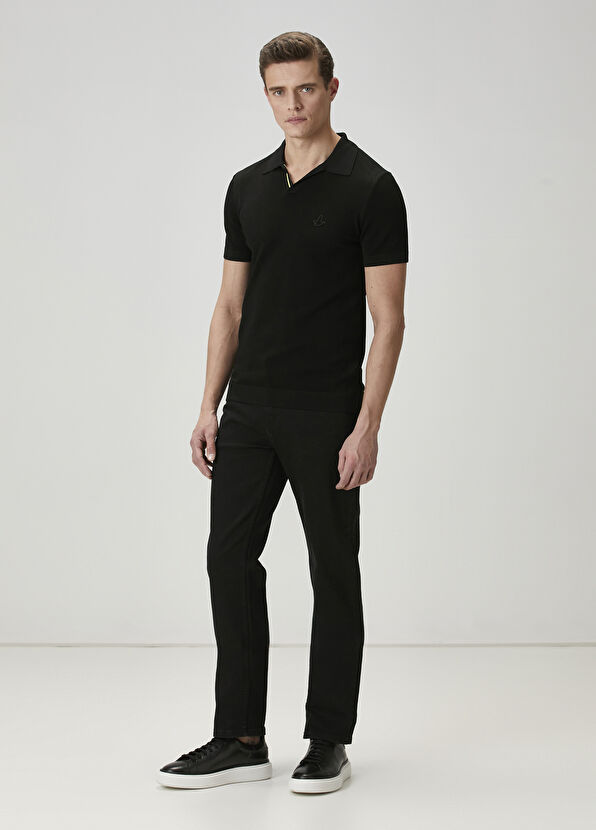 Beymen Club Siyah Polo Yaka Kısa Kollu Triko - 2