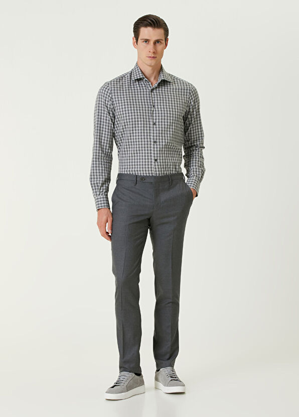 Rota Açık Gri Yün Pantolon - 1