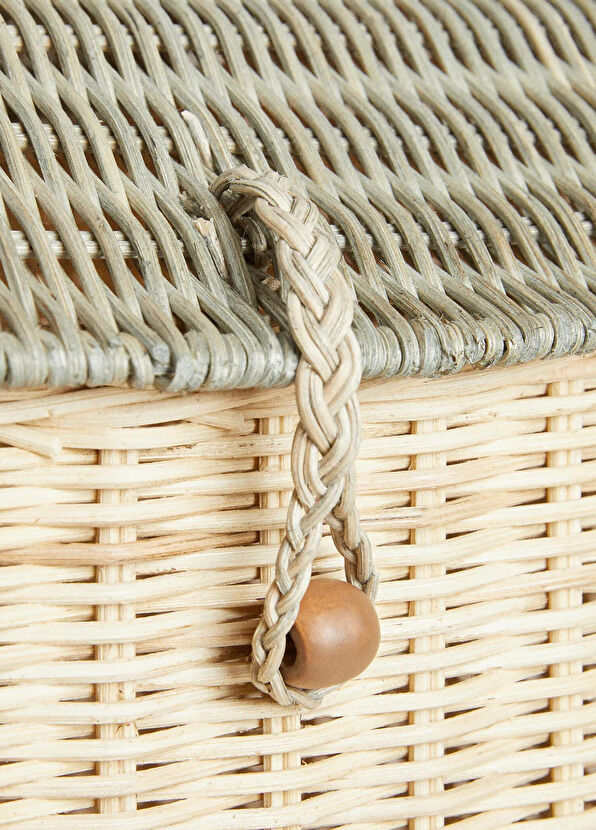 Zoa Collection Kapaklı Ev Rattan Oyuncak Sepeti - 4