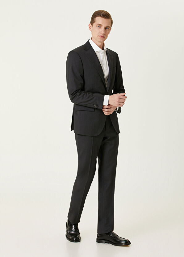 Antrasit Yün Takım Elbise - Görsel 5