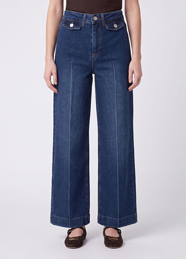 Beymen Club Indigo Wide Leg Jean Pantolon - 2