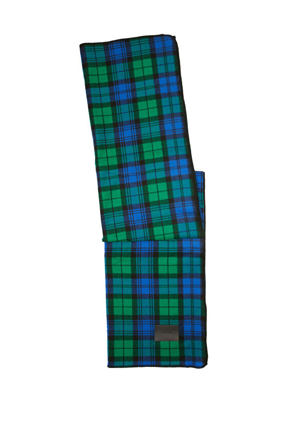 Beymen Hediye Lacivert Yeşil Ekose Desenli Battaniye - 2