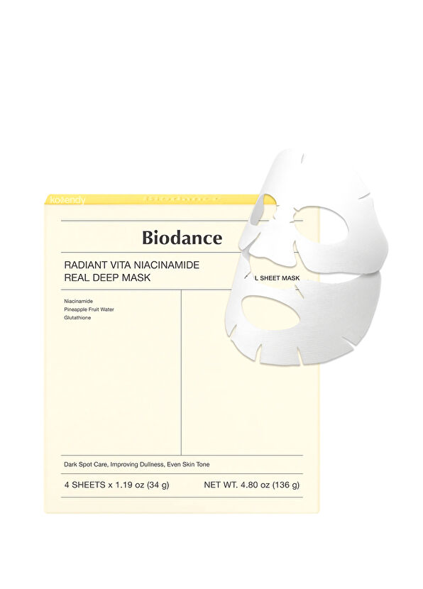 Biodance Real Deep Mask Radiant Vita Niacinamide Koyu Leke Karşıtı Parlatıcı Şeffaflaşan 4'lü Maske - 1
