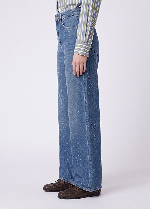 Beymen Club Blue Stone Embroidered Jeans - 3