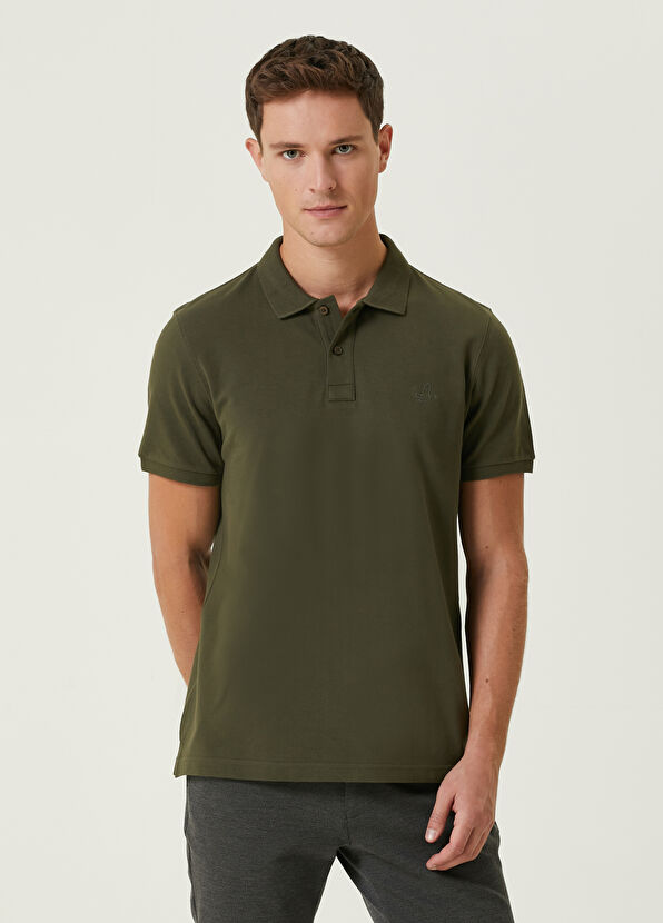 Beymen Club Comfort Fit Haki Petek Dokulu T-shirt - 1