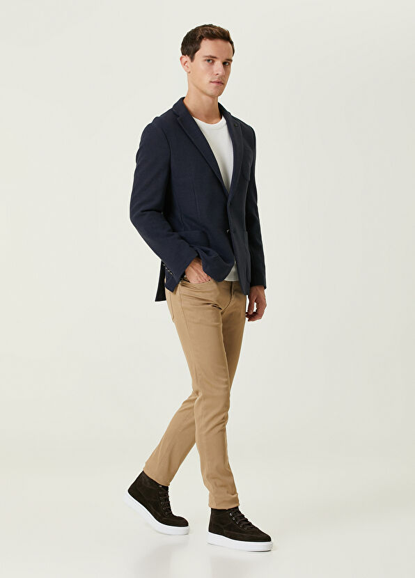 Beymen Club Navy Blue Textured Knitted Blazer - 3