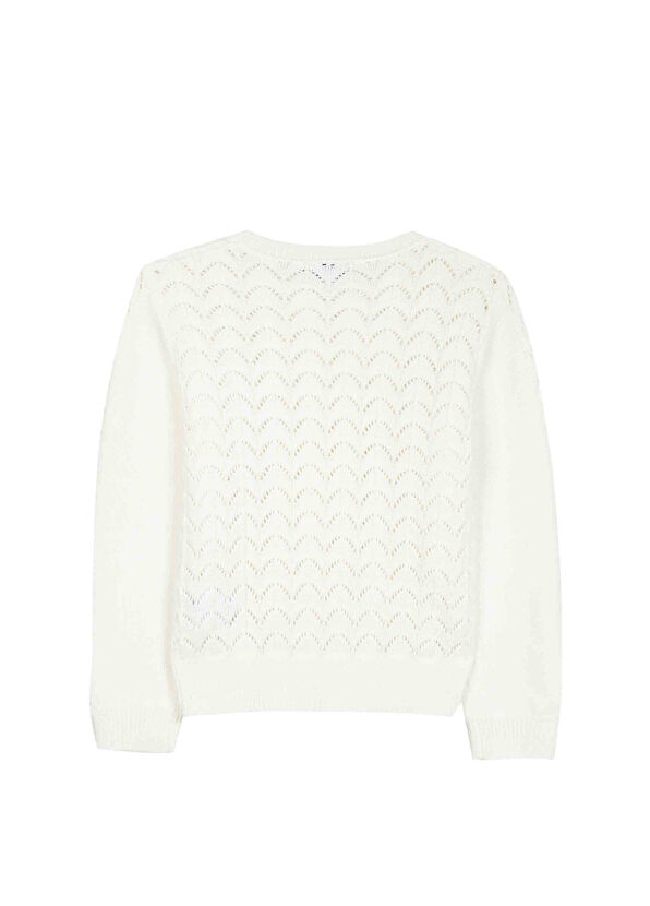 Tartine Et Chocolat White Openwork Girl's Knitwear Sweater - 2