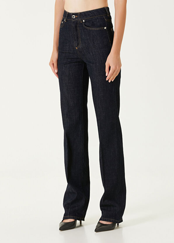 Dolce&Gabbana Koyu Mavi Flare Jean Pantolon - 2