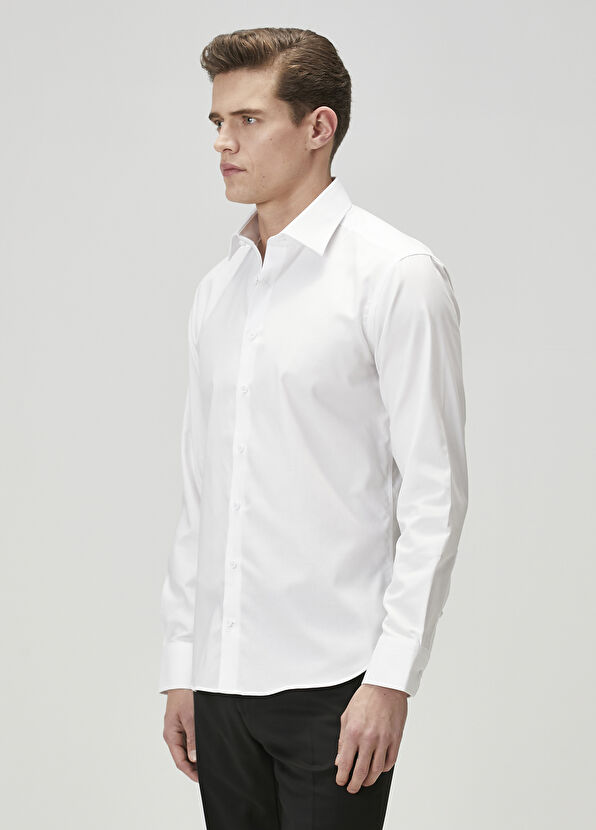 Beymen Club Slim Fit White Non-Iron Twill Shirt - 4