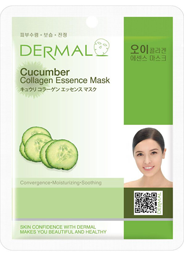 Dermal Cucumber Extract Moisturizing and Smoothing 10-Pack Collagen Face Mask - 2