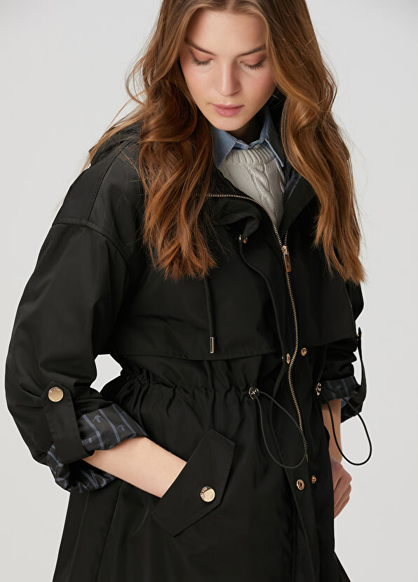 Beymen Club Black Hooded Trench Coat - 2