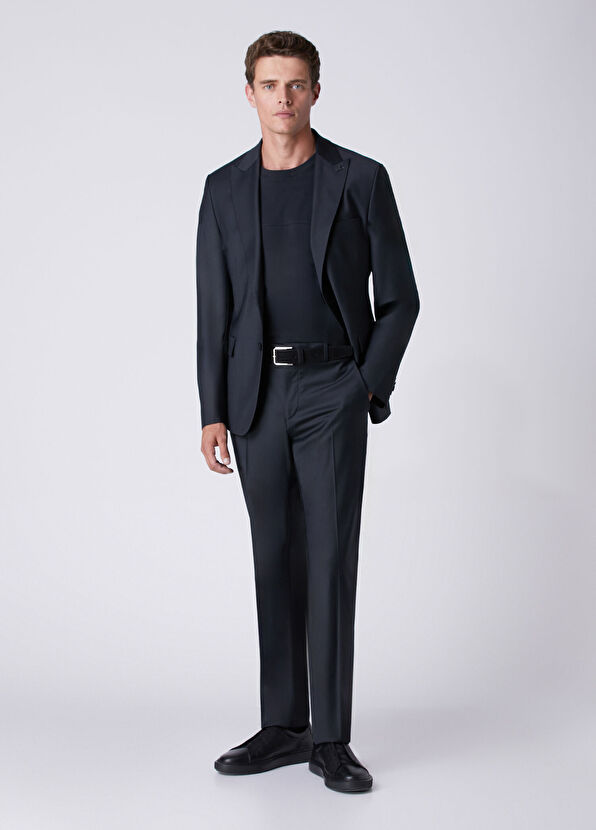 Beymen Club Black Pinstripe Pattern Wool Suit - 2