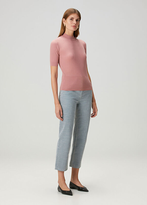Fendi Pink Ribbed Wool Sweater - 2