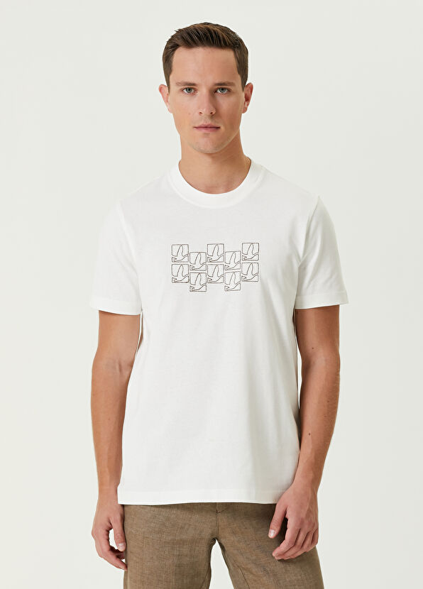 Beymen Club Beyaz Küçük Kaz Nakışlı T-shirt - 1
