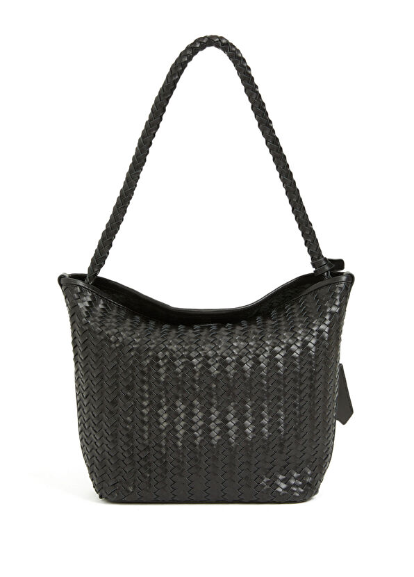 Beymen Club Siyah Örgü Kadın Deri Çanta - 3