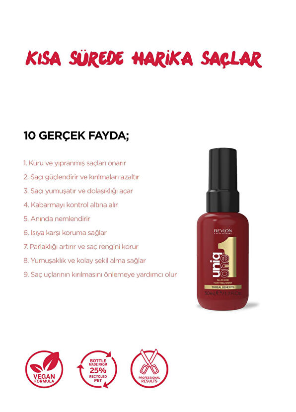 Revlon UniqOne Hair Treatment Krem Saç Bakım Spreyi 50 ml  - 2
