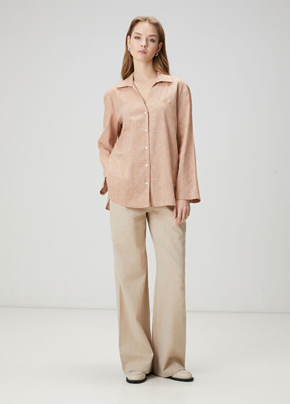 Beymen Club Açık Kahverengi Keten Gömlek - 2
