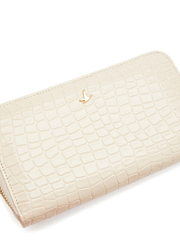 Beymen Club Beige Logo Large Women's Leather Wallet - 4