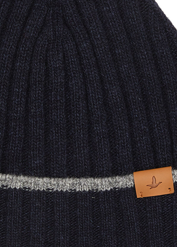 Beymen Club Navy Blue Bias Detailed Men's Wool Beanie - 2