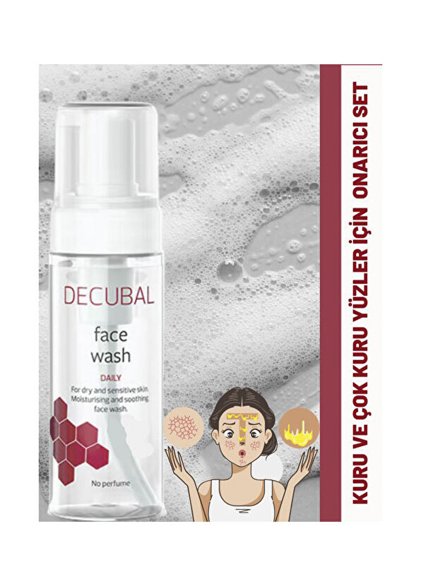 Decubal Basic Nourishing Cream and Face Cleansing Foam Repair Care Set for Dry and Very Dry Faces - 2