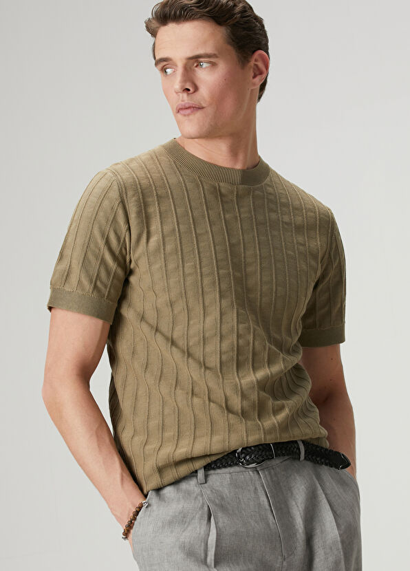 Beymen Club Yeşil Chain Knitted Textured Sweater - 2