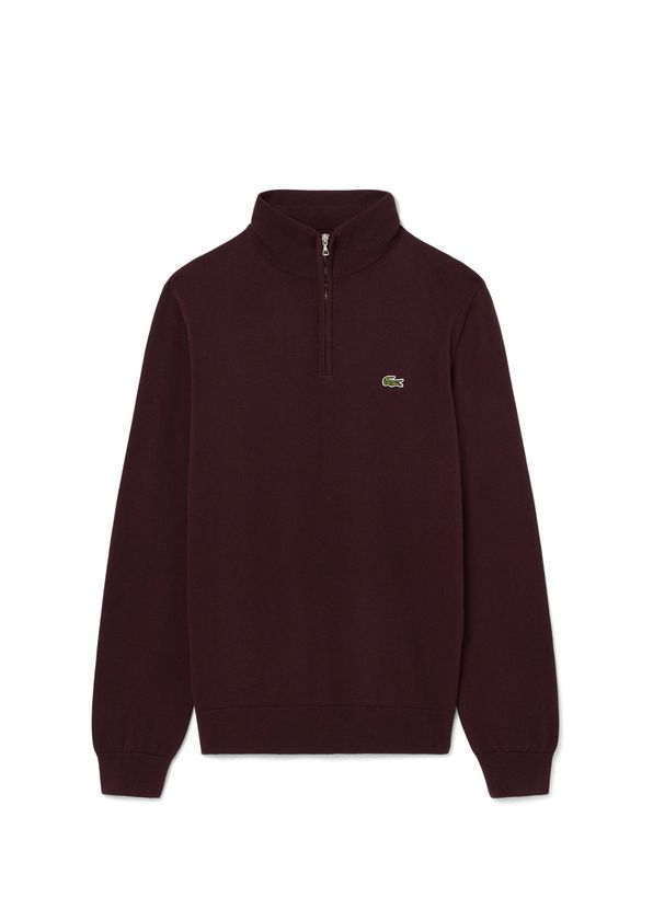 Lacoste Bordo Pamuklu Yarım Fermuarlı Regular Fit Erkek Kazak - 4
