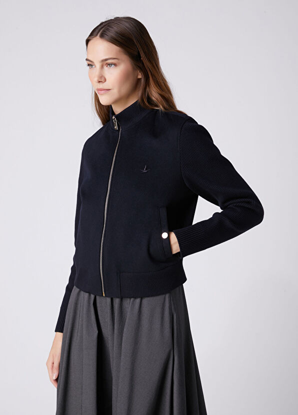 Beymen Club Navy Blue Wool Bomber Jacket - 4