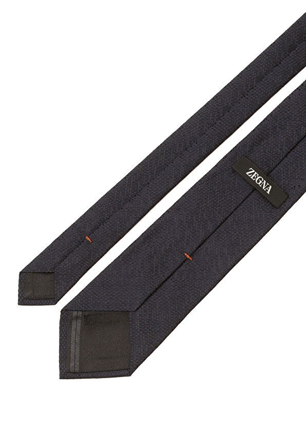 Zegna Siyah İpek Kravat - 2