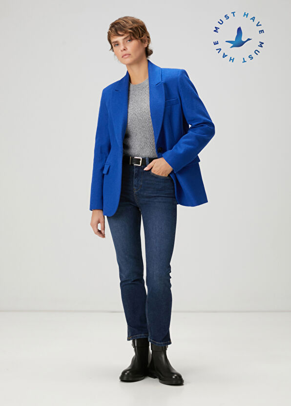 Beymen Club Slim Straight Mavi Yırtmaçlı Jean Pantolon - 1