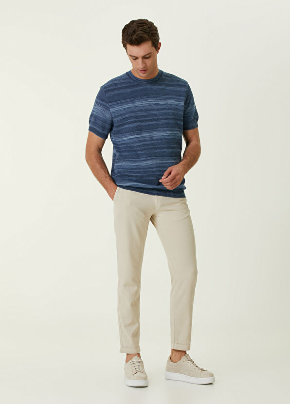 Beymen Club Mavi İri Örgü Dokulu Kısa Kollu Kazak - 2