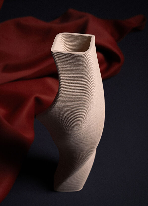 Deramic Scarpa 5 Krem Seramik Vazo - 3